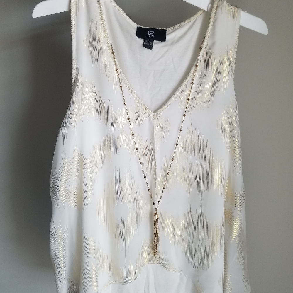 Women White Gold Blouse